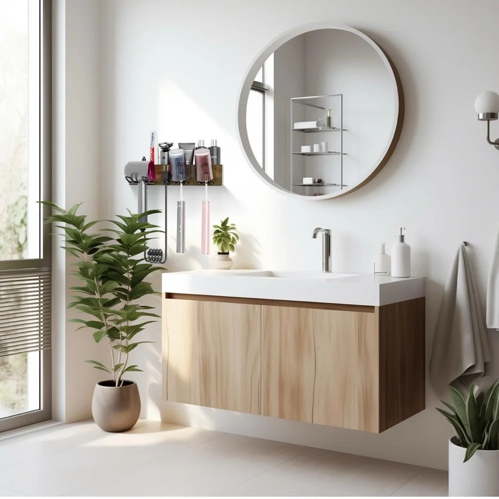 *NIB Hair Dryer Holder,Wall-Mounted Bathroom Organizer